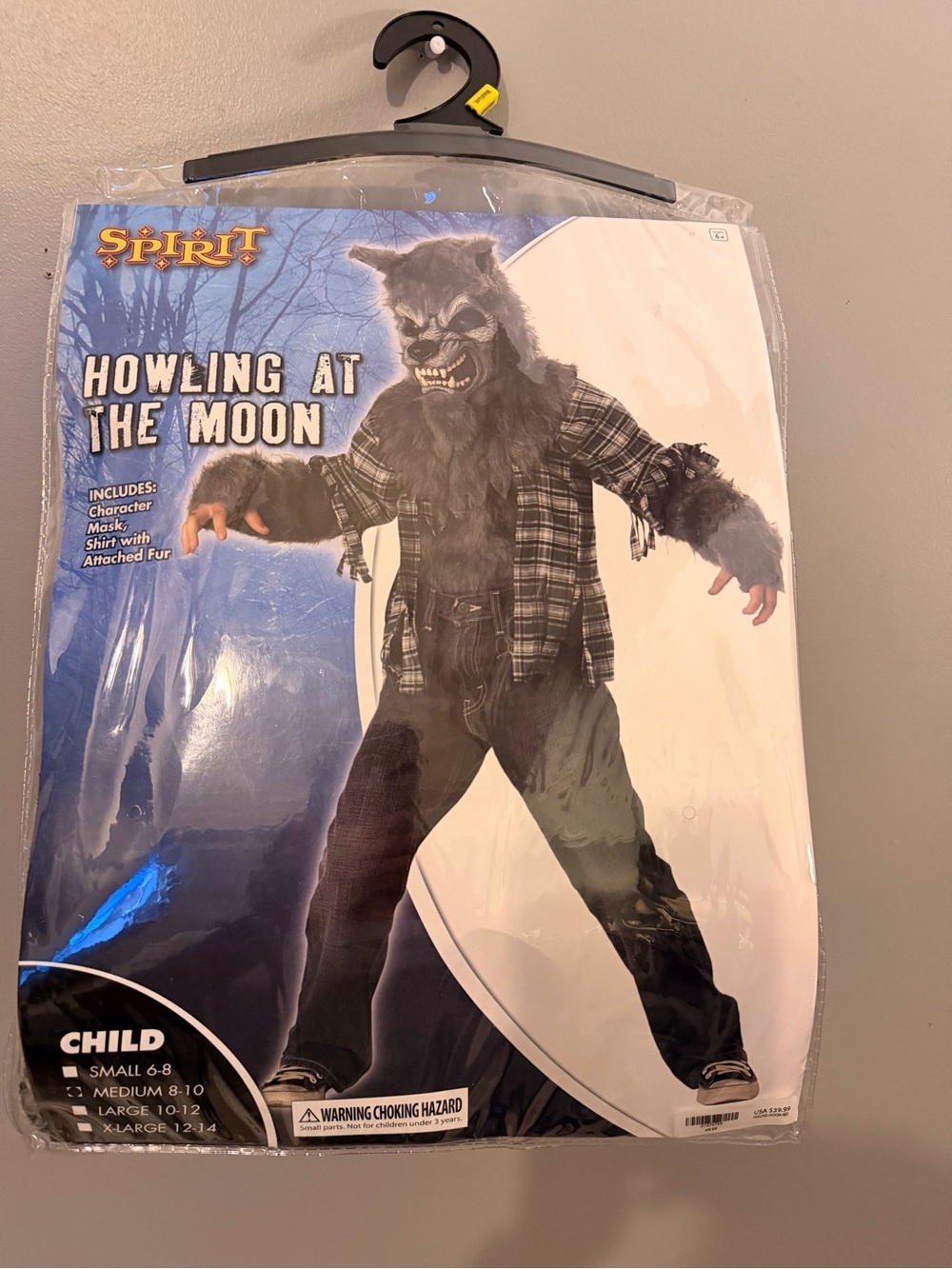 Spirit Kids Howling at the Moon Werewolf Costume - Gray, Black, White